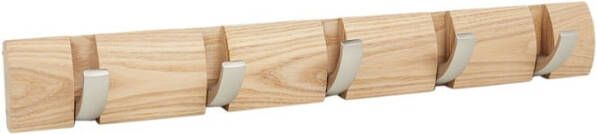 Aretha Umbra Flip 5 Hook Wandkapstok Hout Lichtbruin