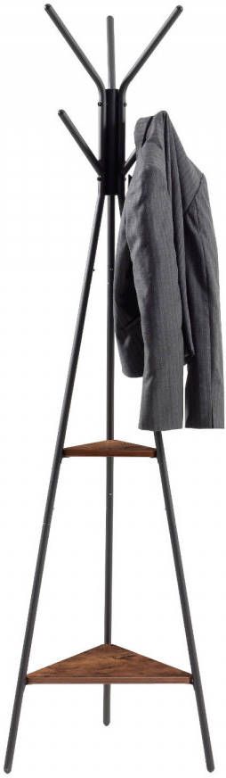 Acaza Staande Kapstok Vintage 6 Haken 49x179x49 Cm Vintage Bruin