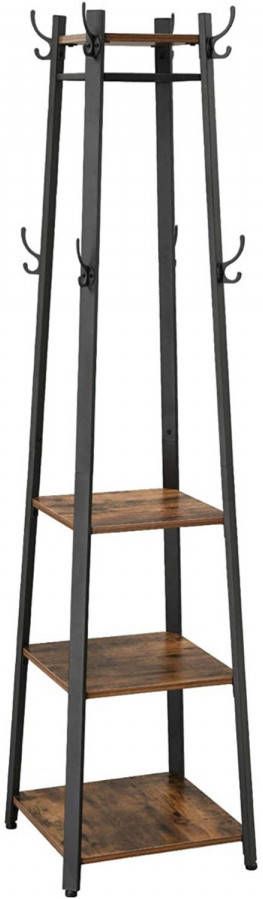 WOHI Hoppa! Songmics Kapstok Bruin/zwart Mdf/metaal 45x45x180