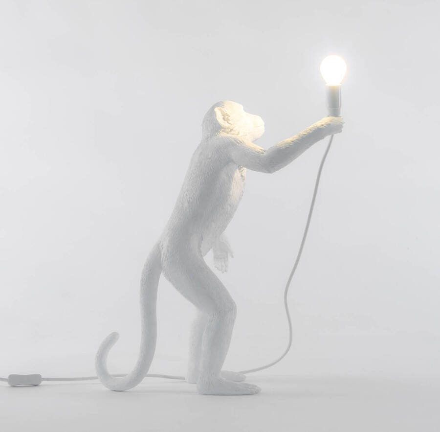Seletti LED decoratie terraslamp Monkey Lamp staand wit
