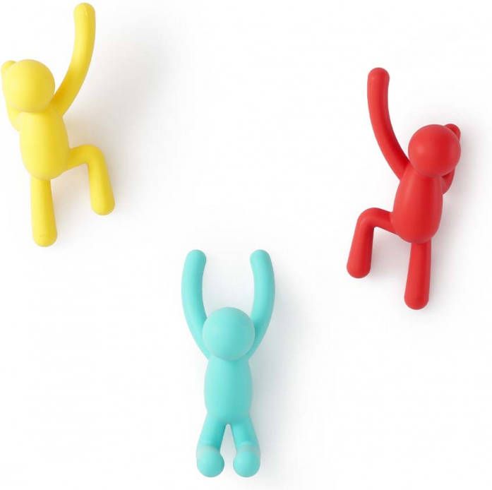 Umbra Wandhaak 'Buddy' Set van 3 stuks, kleur Rood